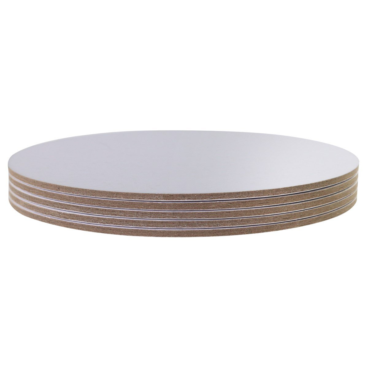 5 PACK ROUND CAKE CARDS SILVER (12") 