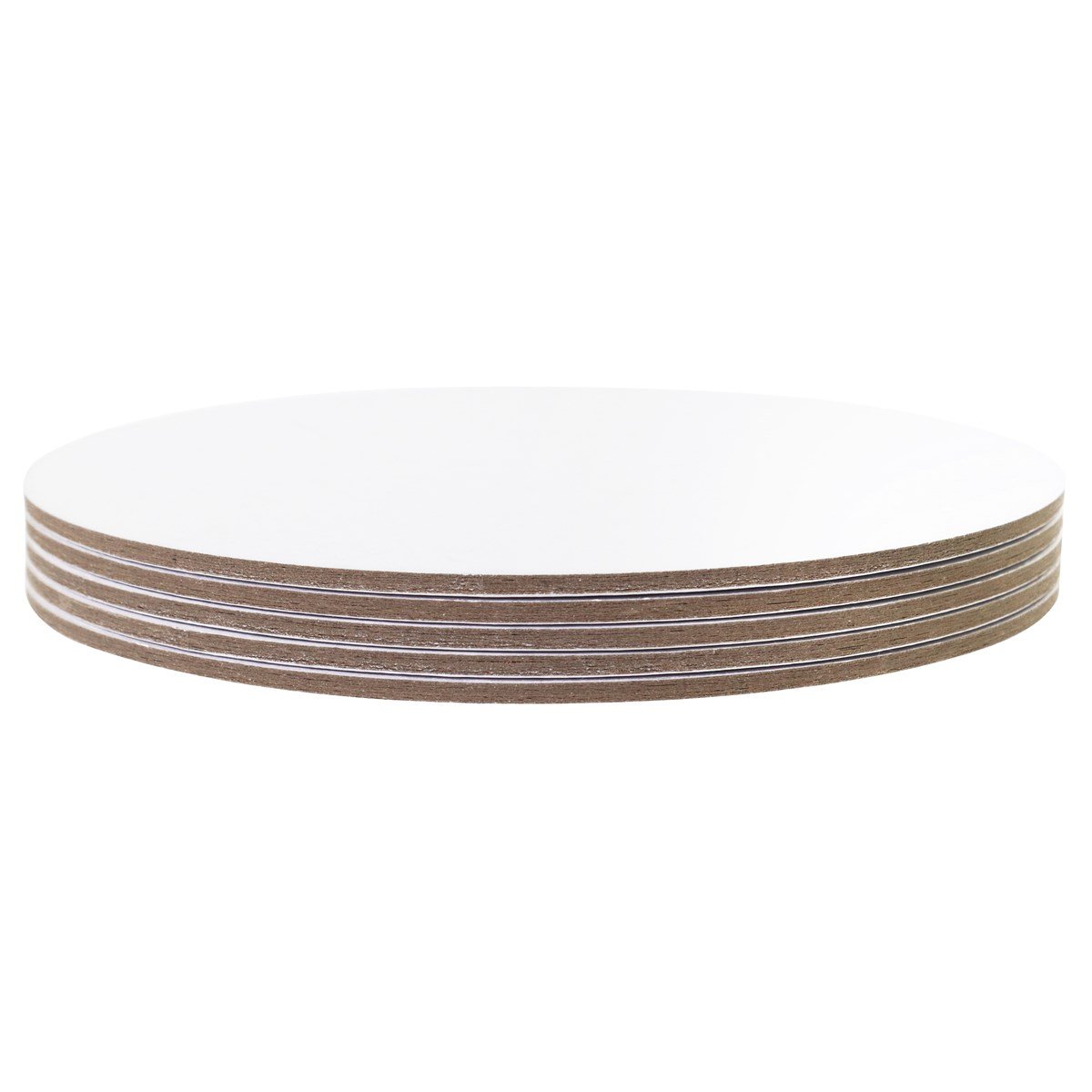 5 PACK ROUND CAKE CARDS WHITE (12") 